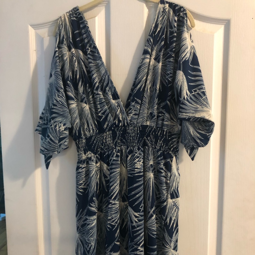 Floor length, peep shoulder summer dress